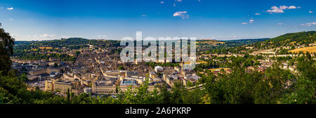 Panoramic view of Bath city, Somerset, UK. Viewed from Alexandra Park. Stock Photo