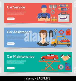 Car Service Banners Stock Vector