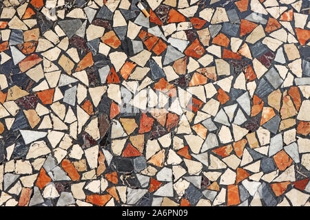 Mosaic flooring of multicolored small stones Stock Photo
