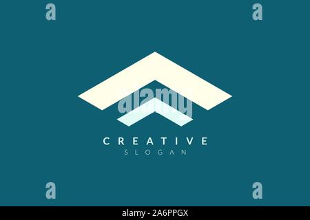 Abstract logo design of the roof of the house. Minimalist and modern vector illustration design suitable for business and brands. Stock Vector