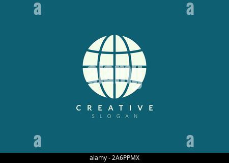 Abstract globe ball logo design. Minimalist and modern vector illustration design suitable for business or brand Stock Vector