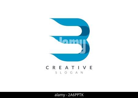 The initial letter B, number 3, logo design is elegant and fashionable. Minimalist and modern vector illustration design suitable for business or spa Stock Vector