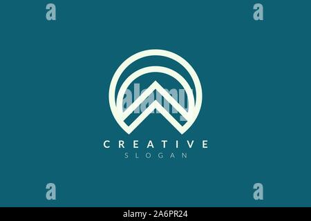 The logo design is a blend of circles with the direction of the arrow. Minimalist and modern vector illustration design suitable for business and bran Stock Vector