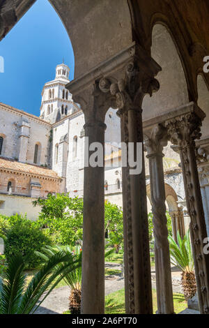 Cloister of the Abbey of Fossanova, Latina, Lazio, Italy, medieval monument Stock Photo