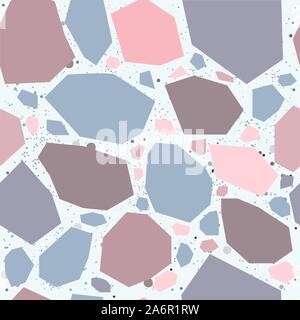Cute Seamless Pattern with colorful geometric shapesl on paper background with dots. Hand Drawn. Vector Illustration. Stock Vector