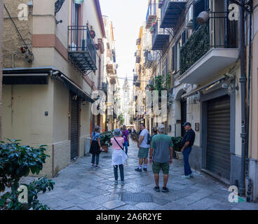 One of the many attractive sides streets in Palermo. Stock Photo