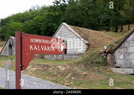 Picture of the famous hungaryan vine cellar Gombos-hegyi pincesor Stock Photo