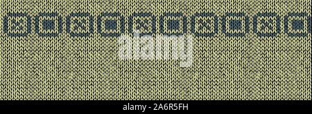 Seamless handmade vector knitted border. Natural colors, fair isle style Stock Vector