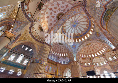 Interior of the Blue Mosque, Istanbul, Turkey. Stock Photo
