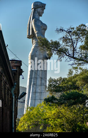 Old Tbilisi, Republic of Georgia, October 17, 2019, Kartlis Deda or Mother of Georgia on the top of Sololaki hills is a monument in Georgia's capital Stock Photo