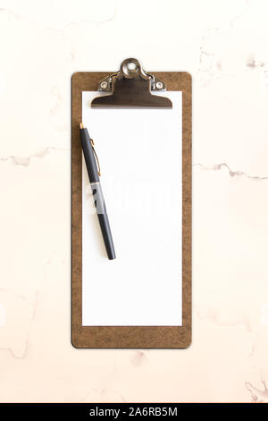 clipboard mock up on marble background Stock Photo