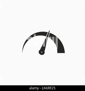 Speed, speedometer icon. Vector illustration, flat design Stock Vector