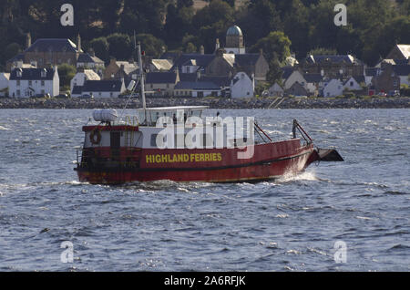 The small car ferry that operates across the Cromarty Firth from Nigg to Cromarty of the Black Isle of Scotland UK Stock Photo