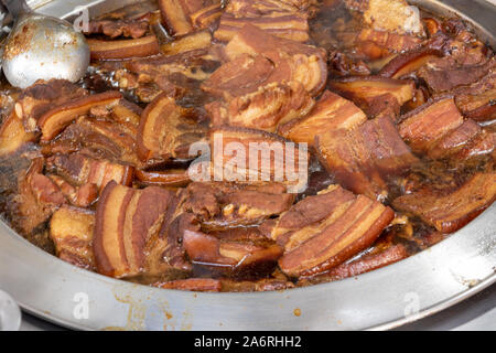 Chinese braised pork cooking in pot Stock Photo