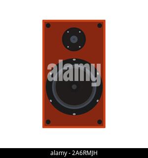 Stereo speaker vector flat icon music bass. Sound electronic equipment audio volume disco. Loud acoustic system Stock Vector