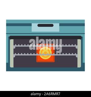 Oven vector illustration appliance cooking kitchen. Icon stove equipment domestic food. Kitchenware chef power machine Stock Vector