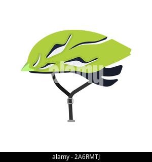 Bicycle helmet vector sport flat icon cycle. Bike safety activity head race protection. Crash hat person equipment transport Stock Vector