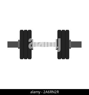 Dumbbell fitness weight bodybuilding vector flat icon. Gym exercise sport equipment strength. Muscle trainning fit element workout Stock Vector