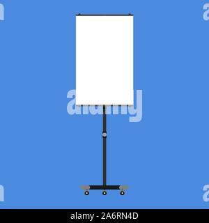 Presentation board business vector office education icon. Meeting conference display frame screen seminar. Black stand slide Stock Vector