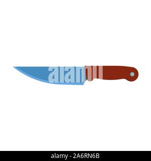 Knife vector cooking equipment flat icon. Dinner kitchen isolated cutlery restaurant blade. Food handle dishwate utensil Stock Vector