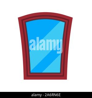 Mirror frame vector flat icon beauty isolated symbol. Glass fashion reflection vintage border. Elegance cartoon furniture Stock Vector