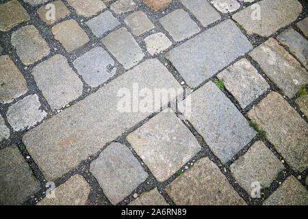 Floor of a street with stone tiles. Stock Photo