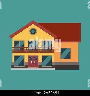 House vector building real estate icon isolated. Home family exterior flat illustration cottage structure Stock Vector