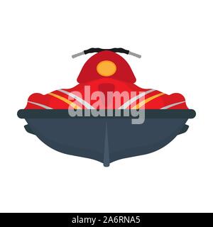 Water scooter front view vector icon sea element. Fast sea sport jet summer. Motor extreme vacation power bike transport Stock Vector