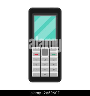 Smartphone vector icon mobile screen illustration. Cellphone isolated device. Business black gadget concept flat template mockup Stock Vector