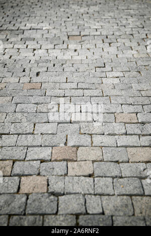 Floor of a street with stone tiles. Stock Photo