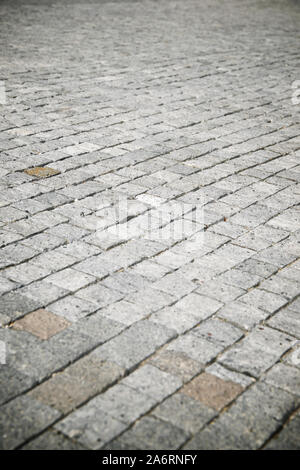 Floor of a street with stone tiles. Stock Photo
