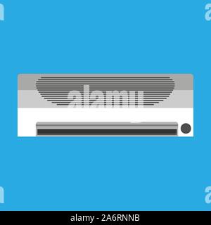 Split air conditioner vector icon climate control white. Isolated appliance system ventilation equipment. Wall unit clean machine Stock Vector