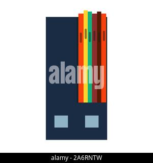 File archive vector icon business document folder data. Isolated storage office. Organize binder catalog cabinet tray Stock Vector