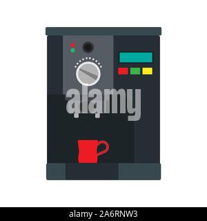 Coffee machine vector icon cafe illustration. Espresso caffeine drink beverage equipment appliance maker. Barista grinder Stock Vector
