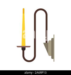 Sconce lamp vector home flat icon. Wall electric chandelier light interior room. Retro style hanging luxury furniture Stock Vector