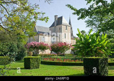 Chateau de Beaulon garden Stock Photo