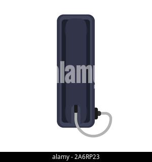 Wall telephone vector communication icon. Office phone business design. Equipment cartoon home interior technology Stock Vector