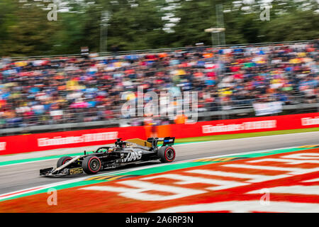 Italy/Monza - 06/09/2019 - #8 Romain GROSJEAN (FRA, Haas F1 Team, VF 19) during FP2 ahead of qualifying for the Italian Grand Prix Stock Photo