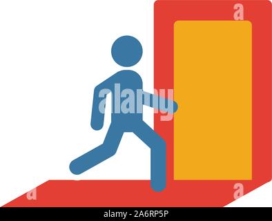 Exit icon. Simple flat element from fire safety collection. Creative exit icon for templates, software and apps Stock Vector