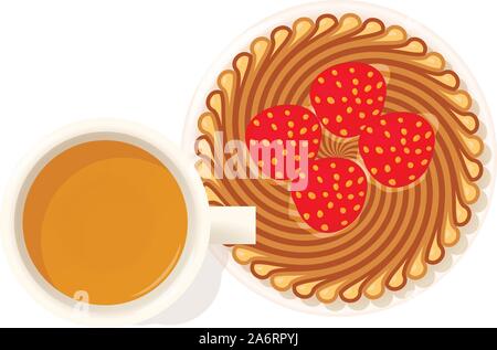 Strawberry dessert icon, isometric style Stock Vector