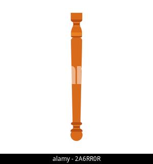 Baluster architecture vector column design. Pillar classic element interior antique. Isolated vintage colonnade facade wood Stock Vector