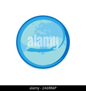 Plane logo vector travel fly design symbol concept. Aviation vacation airline company modern sign. Brand agency corporate website Stock Vector