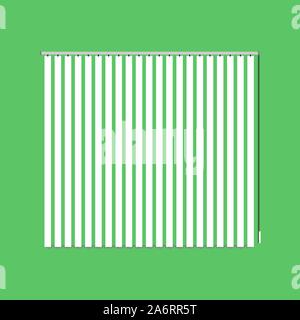 Jalousie window blind vector icon illustration. Curtain louver daylight shutter sign. Office room control sunlight flat interior frame Stock Vector