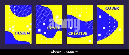 Abstract covers background design banner vector template shape. Business poster set concept pattern geometric flyer fluid. Graphic dynamic line annual Stock Vector