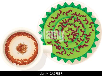 Spinach cake icon, isometric style Stock Vector