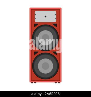 Stereo speaker vector flat icon music bass. Sound electronic equipment audio volume disco. Loud acoustic system Stock Vector