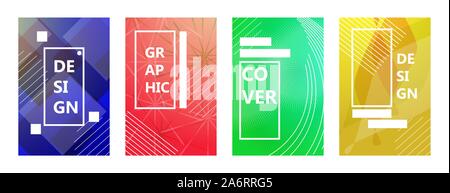 Abstract covers background design banner vector template shape. Business poster set concept pattern geometric flyer fluid. Graphic dynamic line annual Stock Vector