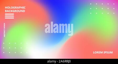 Holographic rainbow background vector iridescent texture. Abstract gradient color foil cover. Modern color neon pattern. Vibrant graphic creative post Stock Vector