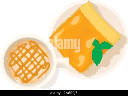 Apricot cheesecake icon, isometric style Stock Vector