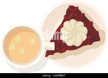 Chocolate cheesecake icon, isometric style Stock Vector